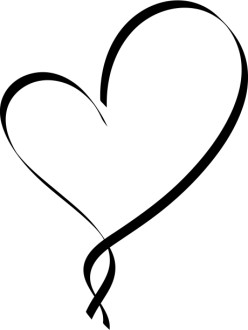 Ribbon Heart Outline