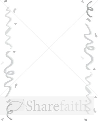 Grayscale Confetti with Streamers Sides