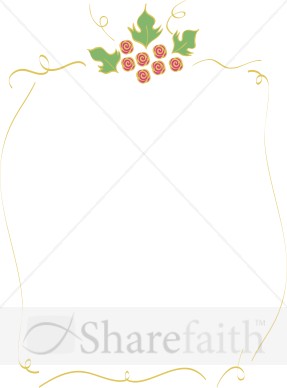 Christmas Holly Line Frame