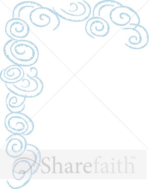 Stylized Blue Clouds Corner