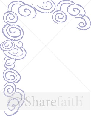 Stylized Purple Cloud Swirl Corner
