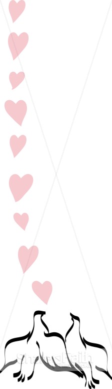 String of Hearts Above Two Doves
