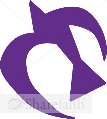 Purple Cut Out Dove