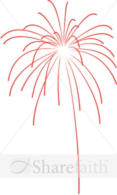 Red Fireworks Explosion