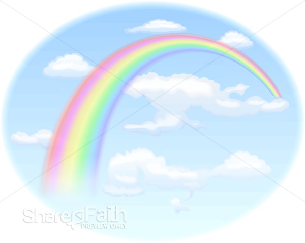 Rainbow in a Bright Blue Sky