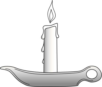 Single Candle in Dish