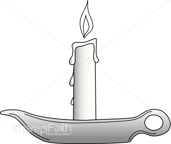 Single Candle in Dish