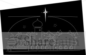 Star Ove rthe Town of Bethlehem Line Art