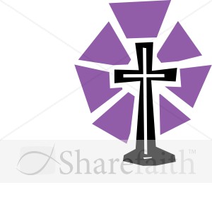 Cut Out Cross with Purple Shine