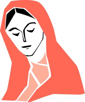 Face of Mary as She Adores Her Newborn