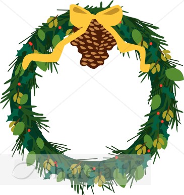 Evergreen Wreath with Pine Cones