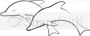 Two Simple Dolphins Jumping