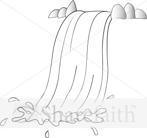 Rushing Cartoon Waterfall