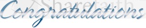 Gleaming Blue Congratulations Script