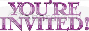 Purple You're Invited Banner