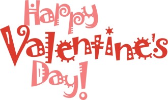 Fun Font Happy Valentine's in Pink and Red
