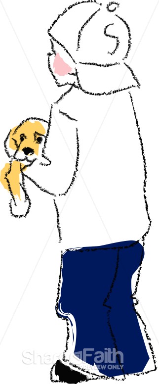 Kid with Sad Puppy