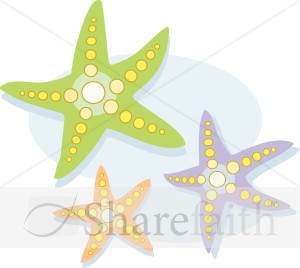 Colorful Starfish with Polka Dots