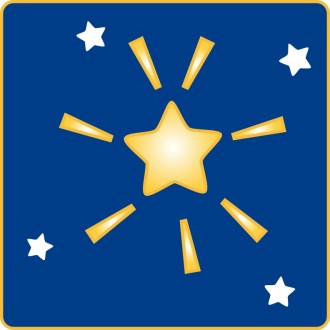 Golden Star with Bright Rays