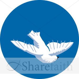 Descending Dove on Blue