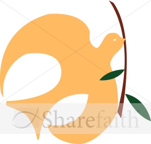 Gold Dove with Olive Branch