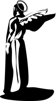 BW Angel With Back Turned