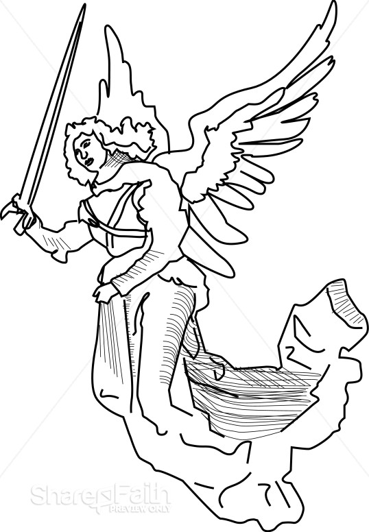 Angel Wielding Sword