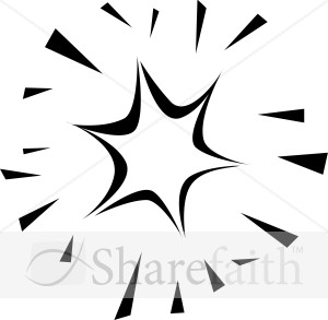 Shining Star of Bethlehem in Black and White