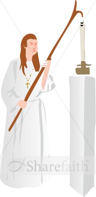 Catholic Church Member Lighting a Candle