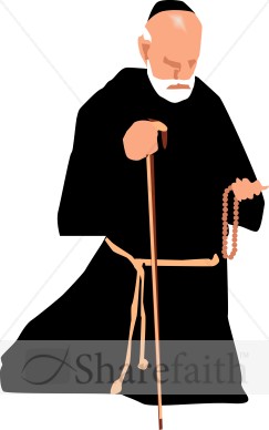 Catholic Monk with Rosary