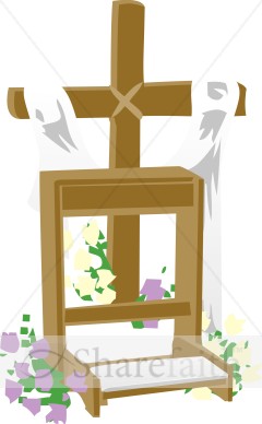 Prayer Bench with Cross Image