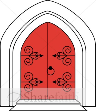 Church Doors in Outline