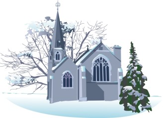 Snowy Winter Church