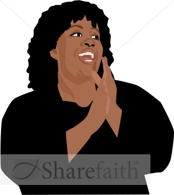 Singing Woman with Beautiful Face