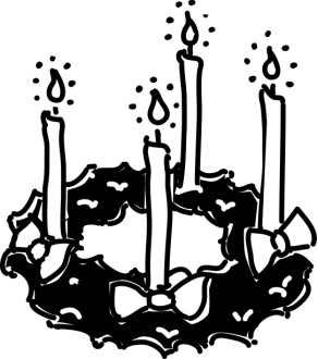 Whimsical Black and White Candle Wreath
