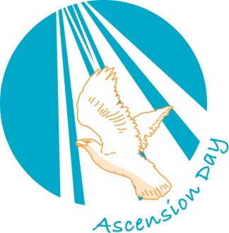 Ascension Day Word Art with Rising Dove