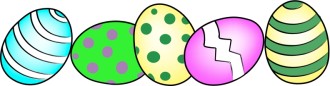 Row of Painted Eggs