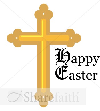 happy easter crosses. Calligraphic Happy Easter with