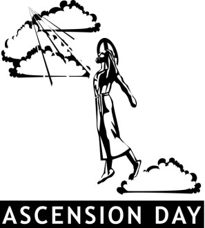 Black and White Jesus Rising on Ascension Day