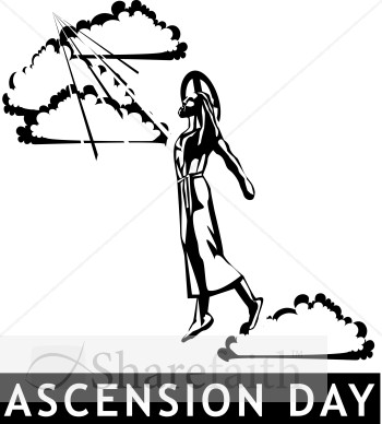 Black and White Jesus Rising on Ascension Day