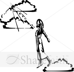 Cut Out Jesus Rising Through Clouds