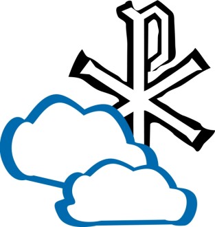 Chi Rho Symbol Behind Clouds