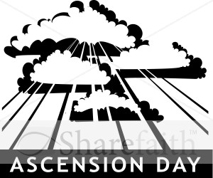 Rays from Heaven Ascension Day BW