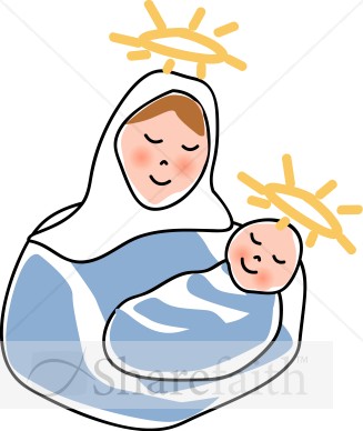 Smiling Mother and Child on Christmas