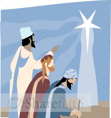 Three Magi Follow the star of Bethlehem