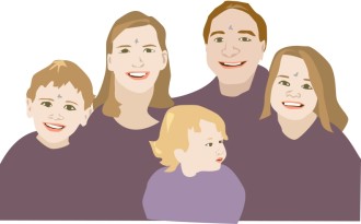 Ash Wednesday Happy Family in color