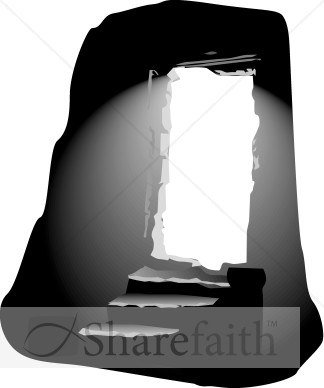 Black and White Light Streaming into the Open Tomb