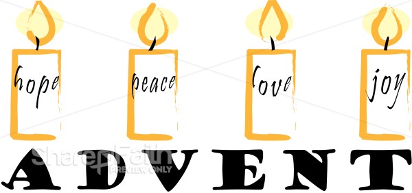 Advent Candles with Inspirational Messages