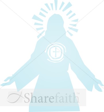 jesus on cross silhouette. Blue Jesus Silhouette