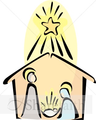 Nativity Scene with Radiant Star of Bethlehem
